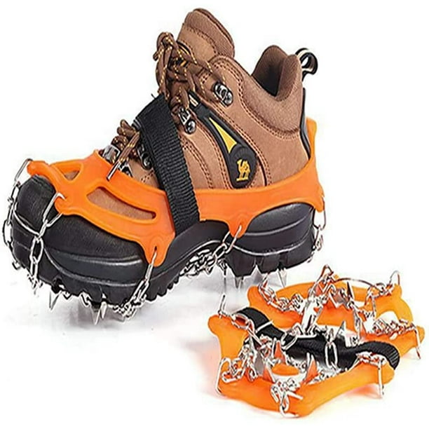 Crampons à glace, griffes de chaussure avec 19 dents en acier inoxydable,  griffes de chaussure, pointes