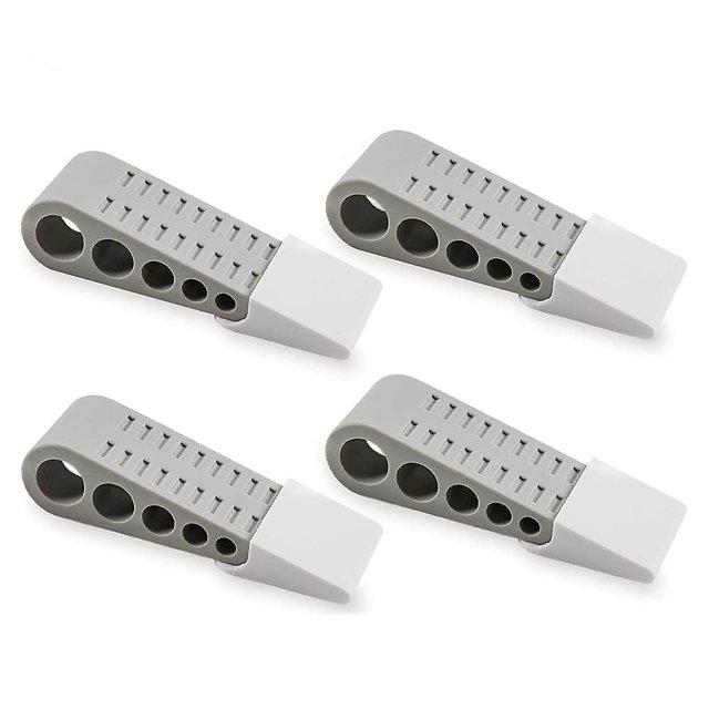 Tope de puerta, paquete de 4 (1,2" de alto) - Soportes adicionales - Cuña de goma para tope de puerta de alta resistencia de primera calidad con soporte decorativo - Ideal para huecos de puerta grande