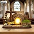 thumbnail image 4 of YingYouFu Empty Tomb Easter Scene and Cross Decoration He Is Risen Tabletop Decor Religious Wooden Signs Jesus Cross Table Centerpieces for Religious Home Mantels Tabletop Christian Gifts, 4 of 8