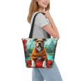 thumbnail image 2 of Fotbe Meditating French Bulldog Bolsa de Playa con Estampado, Bolsa de Hombro, Bolsa de Mano Espaciosa, Bolsa de Viaje Ligera, Bolsa de Compras Versátil, 2 of 6