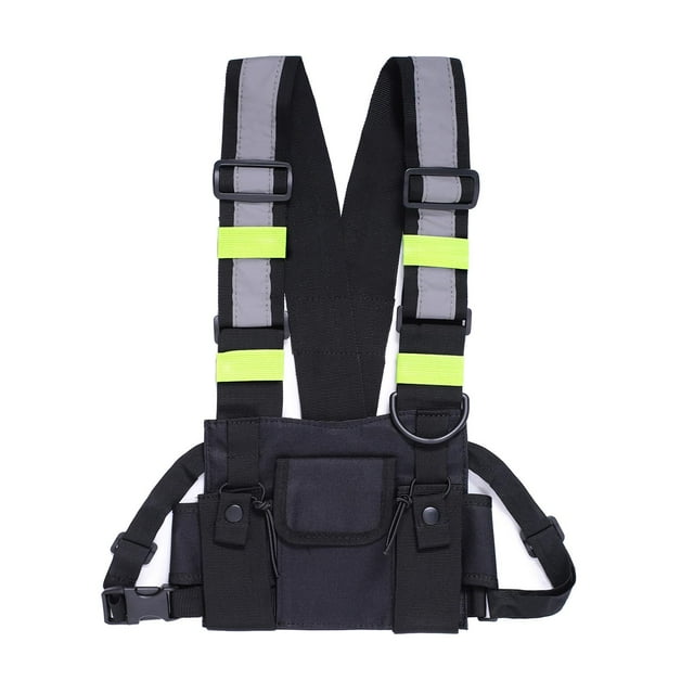 Chaleco para correr, bolsa de pecho, bolsa deportiva para teléfono, bolsa para teléfono celular Verde negro
