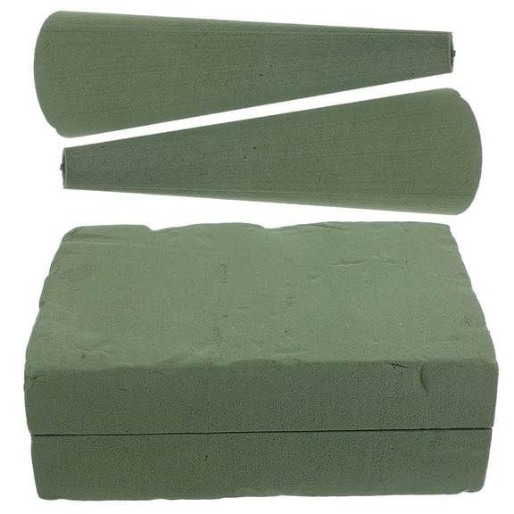 OUNONA 2pcs Cone Floral Foam Blocks Green Wet Dry Flower Foam Plants Foam For Wedding Artificial Fresh Flower Arrangements DIY Craft