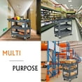 thumbnail image 2 of TUFFIOM Plastic Service Utility Cart, Support up to 550lbs Capacity, Heavy Duty Tub Storage Cart W/Deep Shelves, Multipurpose Rolling 3-Tier Mobile Storage Organizer, for Warehouse Garage, 2 of 8