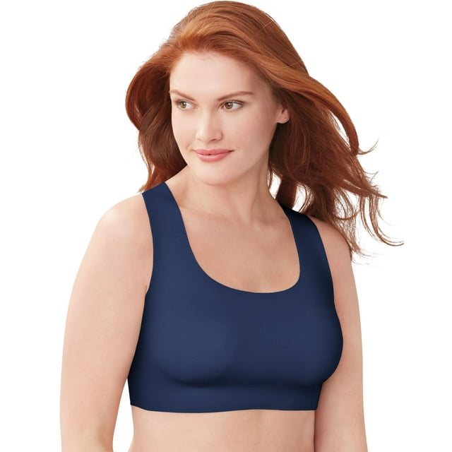 Bali Womens Comfort Revolution EasyLite Seamless Wirefree Bra, 2XL, In The Navy