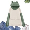 thumbnail image 1 of DPTALR Femme Mignon Design Imprimé Manches Longues Chandail Poche Col Rond Chemise Chandail à Capuchon, 1 of 4