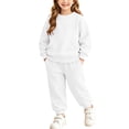 thumbnail image 2 of Dnhxils Girls Athletic Sets Kids Two Piece Outfits Long Sleeve Pullover Sweatpants with Pockets for Teen Girls Fall Sports Clothes, 2 of 9
