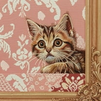 Cute Cat Peeking DIY 11CT Stamped Cross Stitch Kits for Beginners Easy Needlepoint Embroidery Counted Cross Stitch Art Craft for Wall Decoration 14x14inch(8)