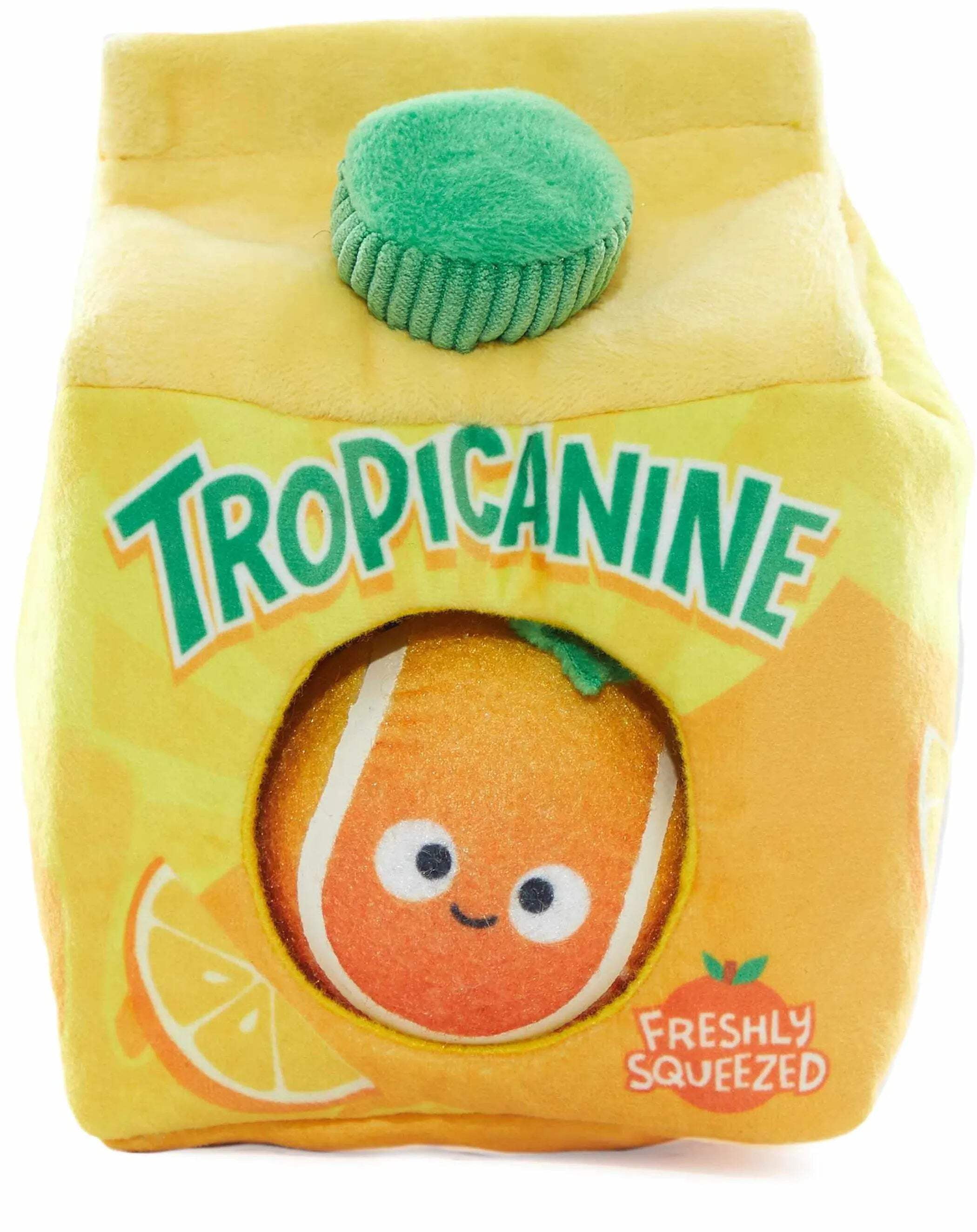 BARK Fresh Squeaked Orange Juice Dog Toy with Squeaky Tennis Ball