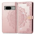 thumbnail image 3 of Feishell Flip Wallet Case for Google Pixel 9 / 9 Pro, Bling Diamond Embossed Cover [Premium PU Leather+TPU Bumper][3 Card Slots][Stand Function][Magnetic Closure][Wrist Strap] Shockproof Case,Rosegold, 3 of 11