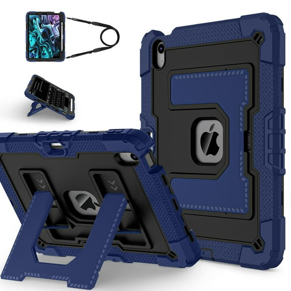 Shockproof Case For iPad Air 11"(2025/2024)/Air 5th/4th Gen 10.9"(2022/2020),With Retractable Kickstand,Shoulder Strap,Built-in Pencil Holder,Heavy Duty Shockproof Rugged Protective Tablet Case,M