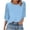 Light Blue [Mix & Save More] [Summer Savings], variant on Women's Chiffon Pleated Flared Sleeve Blouse Shirt Top with Back Button Up Round Neck Five Quarter Sleeve Fashionable Loose Fit Breathable Summer Casual | CSEONE,Black L