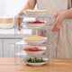 thumbnail image 5 of Estante De Almacenamiento De Cocina De Doble Capa, Bandeja De Plástico Para Verduras Que Ahorra Espacio, Organizador De Almacenamiento Apilable Para Baño Y Sala De Estar Eigraketly HA018612-00, 5 of 5