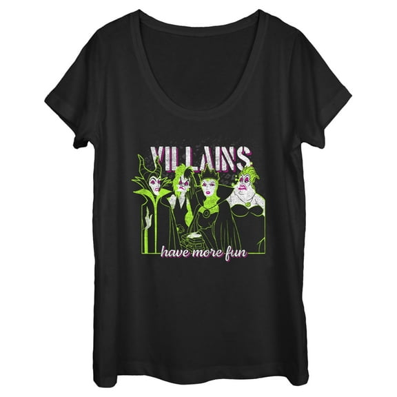 Women's Disney Villains Have More Fun Scoop Neck Black Large