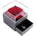 thumbnail image 4 of Collar con rosa real preservada con frase 'Te amo' en 100 idiomas juego de regalo, 4 of 5