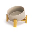 thumbnail image 1 of Spunkyjunky 15 Cuenco Inclinado De Cerámica Para Perros Y Gatos Con Soporte De Madera, Cuenco Inclinado Para Comida Y Agua, Antideslizante, Antiderrames, Para Gatos, Perros Medianos, Mascotas De Cara, 1 of 5