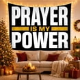 thumbnail image 3 of Prayer Is My Power Quote on Black Background, Inspirational Vintage for Spiritual Decor Lovers, Motivational Wall Art, Housewarming Gift Tapestry Wall Hanging for Bedroom and Dorm, 3 of 7