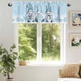 thumbnail image 6 of Blue Cute Valances for Windows, 54 x 18in, Christmas Gnome with Gifts Snowflake Xmas Tree Rod Pocket Kitchen Valance Curtain Light Filtering Window Treatments for Living Room Bedroom, 1 Panel, 6 of 7