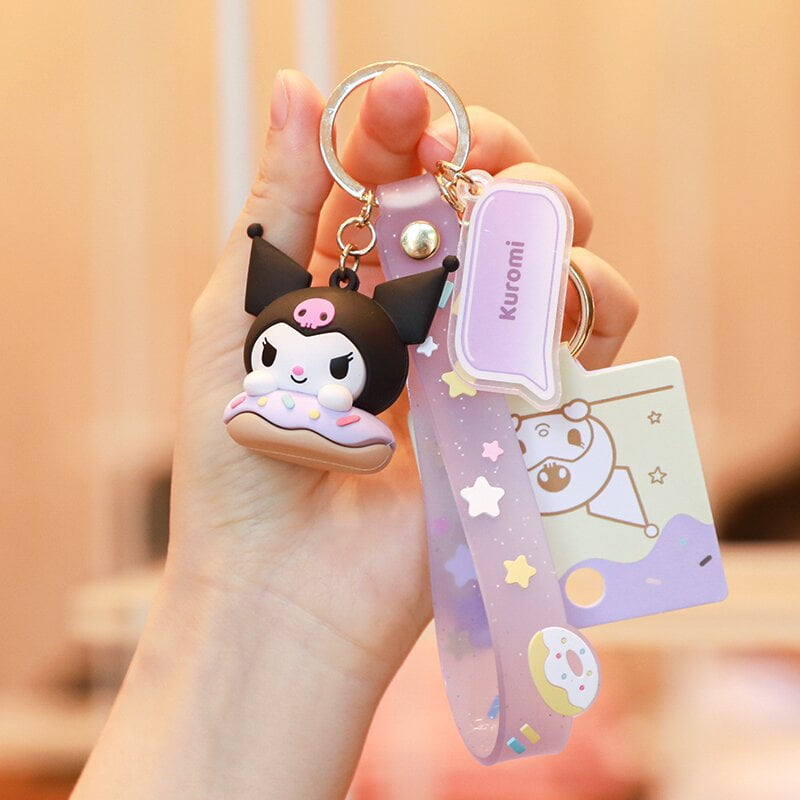 Cute 3D Kuromi Keychain Key Chain Charm Car Bag Doll Pendant Keyring Gift 