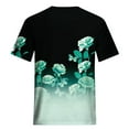 thumbnail image 5 of WXLWZYWL Womens Summer Tops Casual Printing Shirts Short Sleeve Loose Tee Tops V Neck Blouse Green, 5 of 5