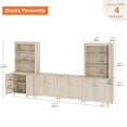 thumbnail image 2 of WAMPAT Entertainment Center with Bookshelves and Cabinets for 75" TVs, Light Oak, 2 of 7