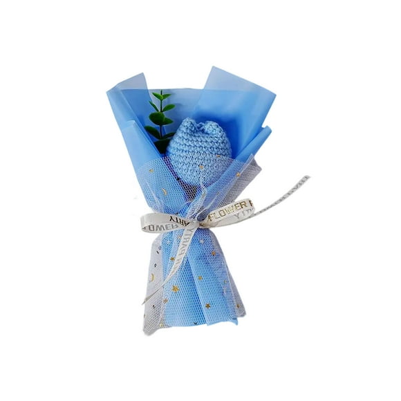 EGNMCR Artificial Flowers Fake Flowers Faux Flowers Gift Set For Women Mini Yarn Bouquet Small Flower Bouquet Finished Product Knitted Hand Woven Mother's Day Gift Matching yarn bouquet