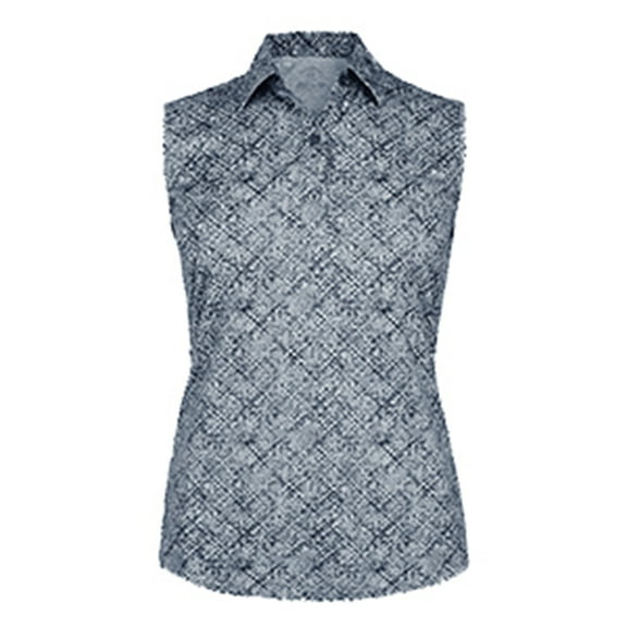 Monterey Club Women's Air Brush Printed Sleeveless Golf Polo Shirt #2663