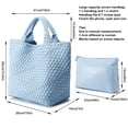 thumbnail image 3 of Bolso tejido para mujer, bolso de mano de cuero vegano, bolso grande de viaje de playa de verano y bolso de hombro retro hecho a mano, 3 of 5