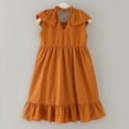 thumbnail image 4 of Sngxgn Girl Party Dress Long Sleeve A-Line Dresses(Orange,120), 4 of 4