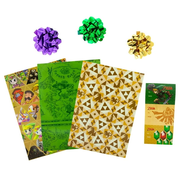 Kit de papel de regalo Nintendo The Legend of Zelda, 9 piezas