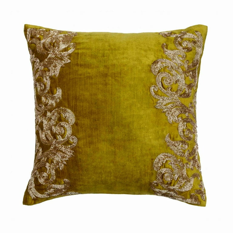 Comvi Yellow Pillows Decorative Throw Pillows with Inserts Included (2 Throw Pillows + 2 Pillow Covers) - Pillows for Couch - Velvet Throw Pillows