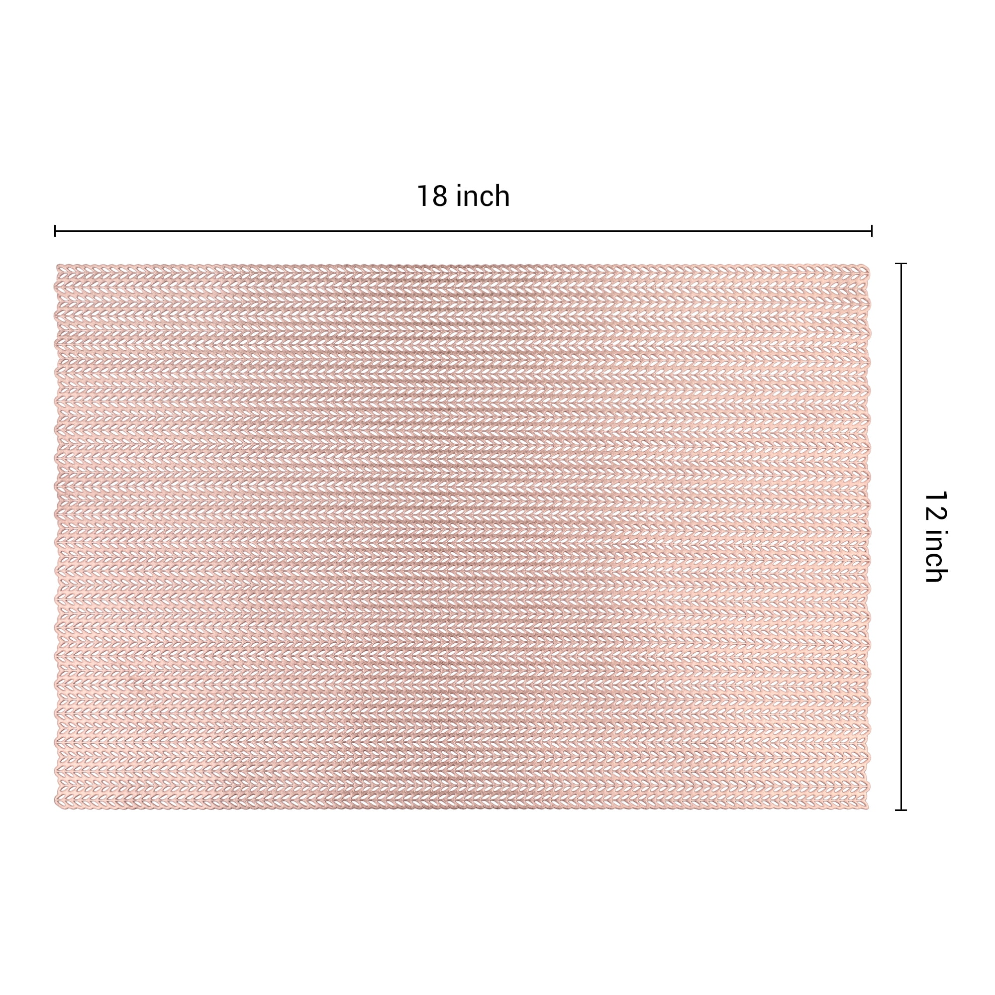 Unique Bargains Farmhouse Placemats Set of 8 for Dining Table Decor Rose Gold 18x12in