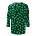 thumbnail image 5 of felwors St Patricks Day Shirt Women Plus Size Funny 3/4 Sleeve Cute Saints Tops Shamrock Shirts Lucky Irish Shamrocks Outfit (Dark Green, XL), 5 of 6