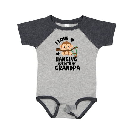

Inktastic Monkey I Love Hanging out with My Grandpa Gift Baby Boy or Baby Girl Bodysuit