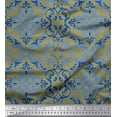 thumbnail image 1 of Soimoi Tissu Vert Poly Georgette Filigrane Damas Imprimé au Mètre 52 Pouces de Large, 1 of 3