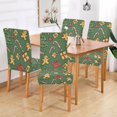 thumbnail image 2 of Yayeee 2 Pack Dining Chair Covers Stretch Parson Chairs Slipcovers Seat Protector, Yellow Christmas Gingerbread, 2 of 6