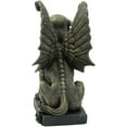 thumbnail image 4 of ANHXN Muscular Stoic Lion Gargoyle with Griffin Wings Crouching On Pedestal Decorative Statue, 4 of 8
