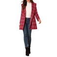 thumbnail image 2 of Allegra K Women's Plaid Shawl Collar Belted Wrap Winter Coat, 2 of 6
