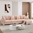 thumbnail image 2 of Rophefx Modern L Shape Chenille Upholstered Convertible Sectional Sofa Couch with Ottoman, 2 of 10