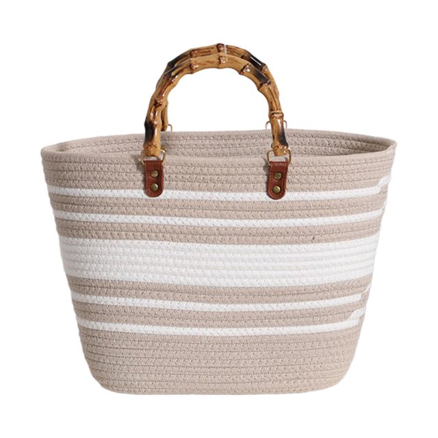 Bolso tejido con hilo de algodón para mujer, elegante bolso de mano con almacenamiento para fiesta en la calle