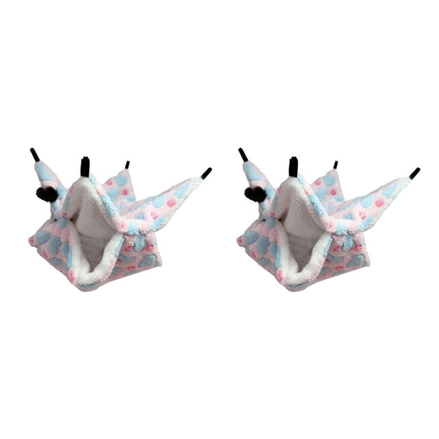 Methold Hamaca para ratas Hecha a mano Diseño especial Cama colgante Colores surtidos Fleeced Práctico para la instalación Suministros para mascotas Amo el rosa 20x20 2piezas Methold CBP389219