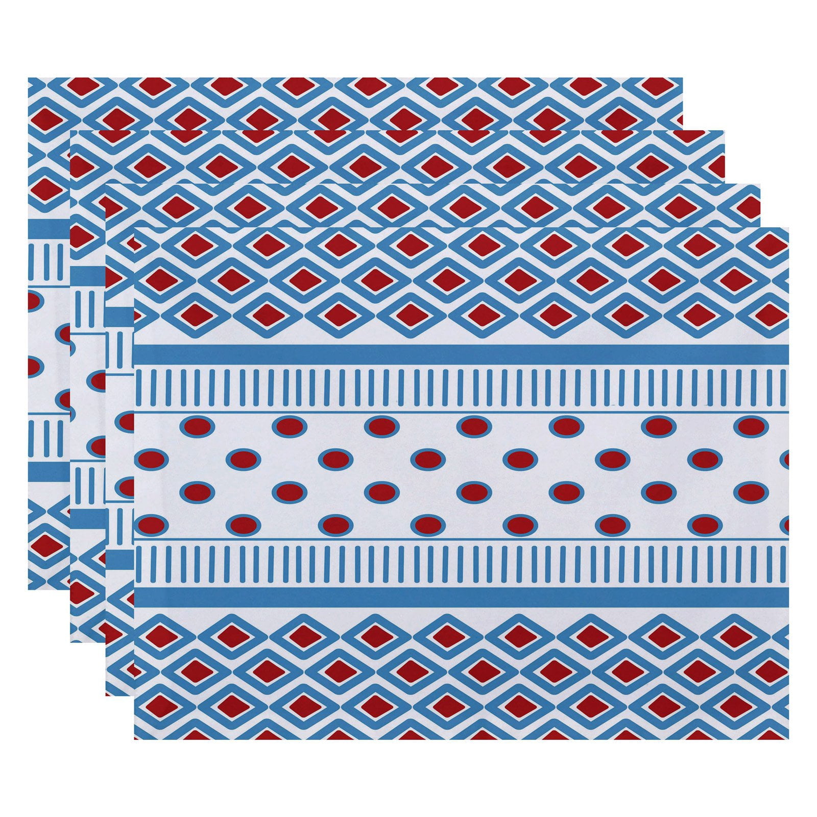 Simply Daisy 18" x 14" Scrambled Prints Geometric Print Placemat (Set of 4)