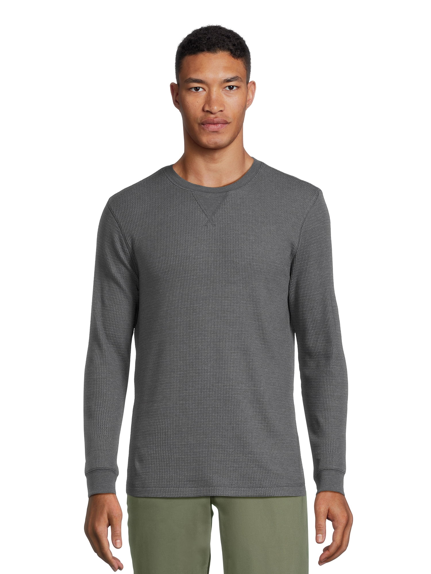 George Men's Long Sleeve Henley Shirt and Thermal Crewneck Tee, 2-Piece, Sizes XS-5XL