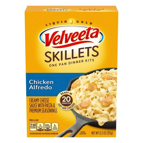 Pack of 2 Kraft Velveeta Skillets Chicken Alfredo Dinner Kit, 12.5 oz (Package May Vary)
