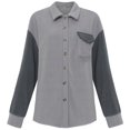 thumbnail image 2 of Vedolay Women's Tops Women's Denim Jacket Casual Long Sleeve Jean Jacket with Pockets,Gray S, 2 of 5