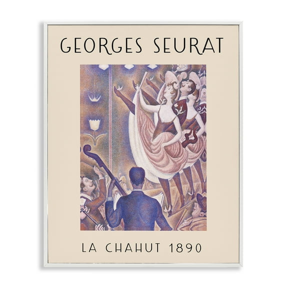 Stupell Industries Classic Seurat Poster People Painting White Framed Art Print Wall Art, 24 x 30
