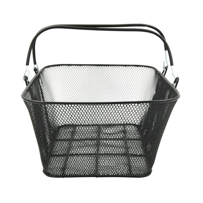 SSWBasics Black Metal Shopping Basket with Handles - 17”W x