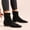 #145-Black, variant on Wowcloth Women's Suede Ankle Boots – Fashion Casual Pointed Toe Low Heel in Solid Color with British Style for Versatile Wear