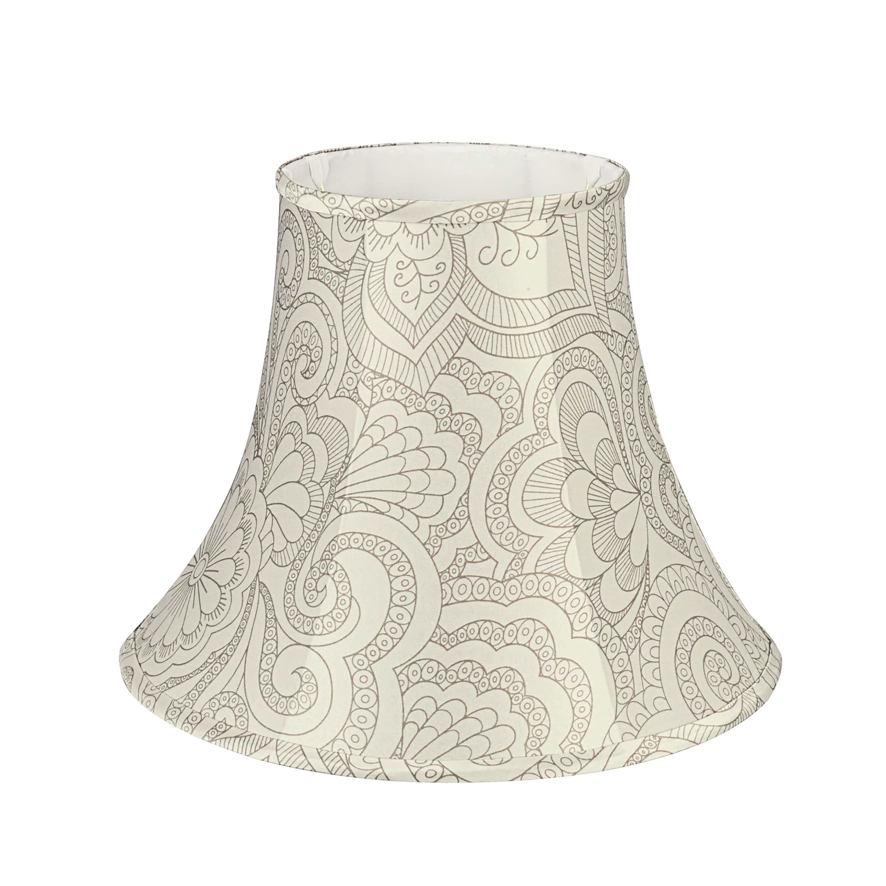 Aspen Creative 58055 Transitional Bell Shape UNO Construction Lamp Shade in White & Grey, 14" Wide (7" x 14" x 11")