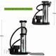 thumbnail image 4 of Bicycle Pump Hand Pump Aluminum Alloy 100/120 PSI Hose Gauge Bike Tire Inflator Schrader Presta Valve Fork Portable Mini Pressure Bike Accessory Black, 4 of 5