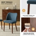 thumbnail image 3 of Modern Upholstered Dining Chairs Armless Side Chairs Set of 2 Curved Backrest Solid Wood Legs Dining Room Kitchen Navy, 3 of 9
